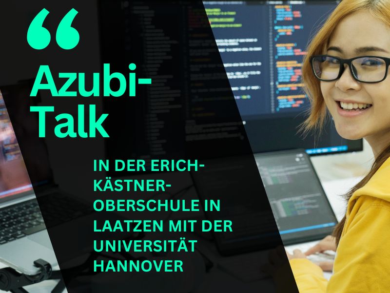 Azubi-Talk an der Erich-Kästner-Oberschule in Laatzen: die Universität Hannover war mit einem Auszubildenden dabei Azubi-Talk an der Erich-Kästner-Oberschule in Laatzen: die Universität Hannover war mit einem Auszubildenden dabei